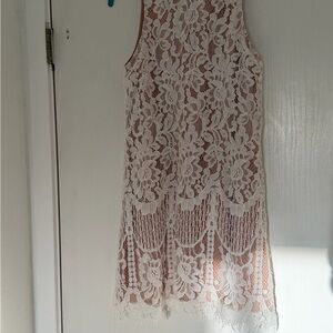 Entro White Lace Mini Dress